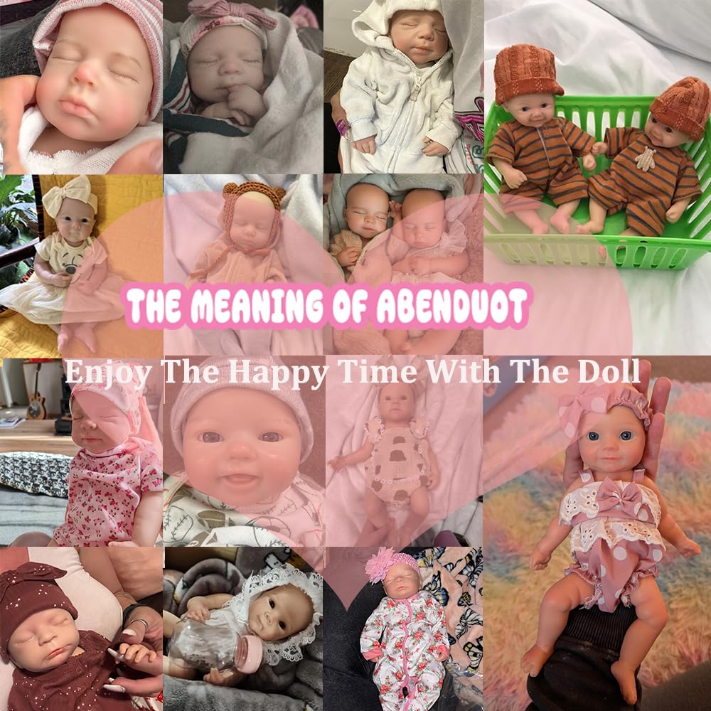 Abenduot 13inch Can Open Mouth Full Body Silicone Baby Doll Realistic Soft Silicone Newborn Girl Dolls Anatomically Correct - Loulou