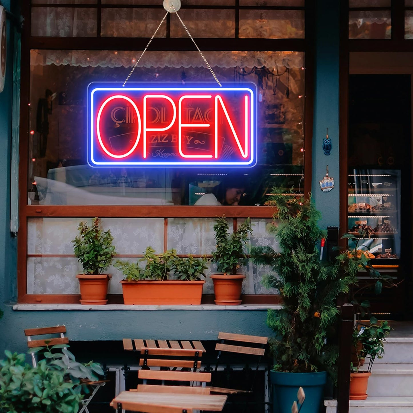 22" X 11" Led Neon Open Signs for Business, Large Open Signs, Plug In Electric Light Up with ON/OFF Switch, Ultra Bright Open Sign for Bar Salon Coffee Stores Club Hotel