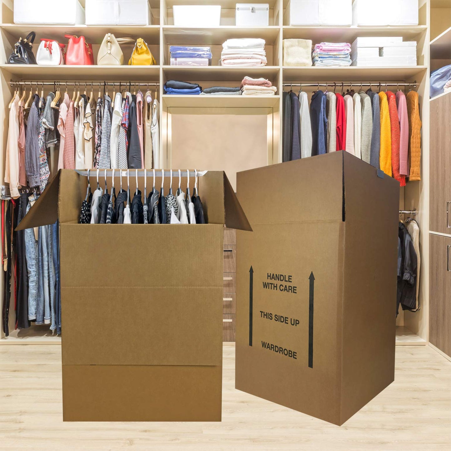 Uboxes Moving Boxes Bundles Wardrobe Moving Boxes 24x24x40 Inches - Pack of 3