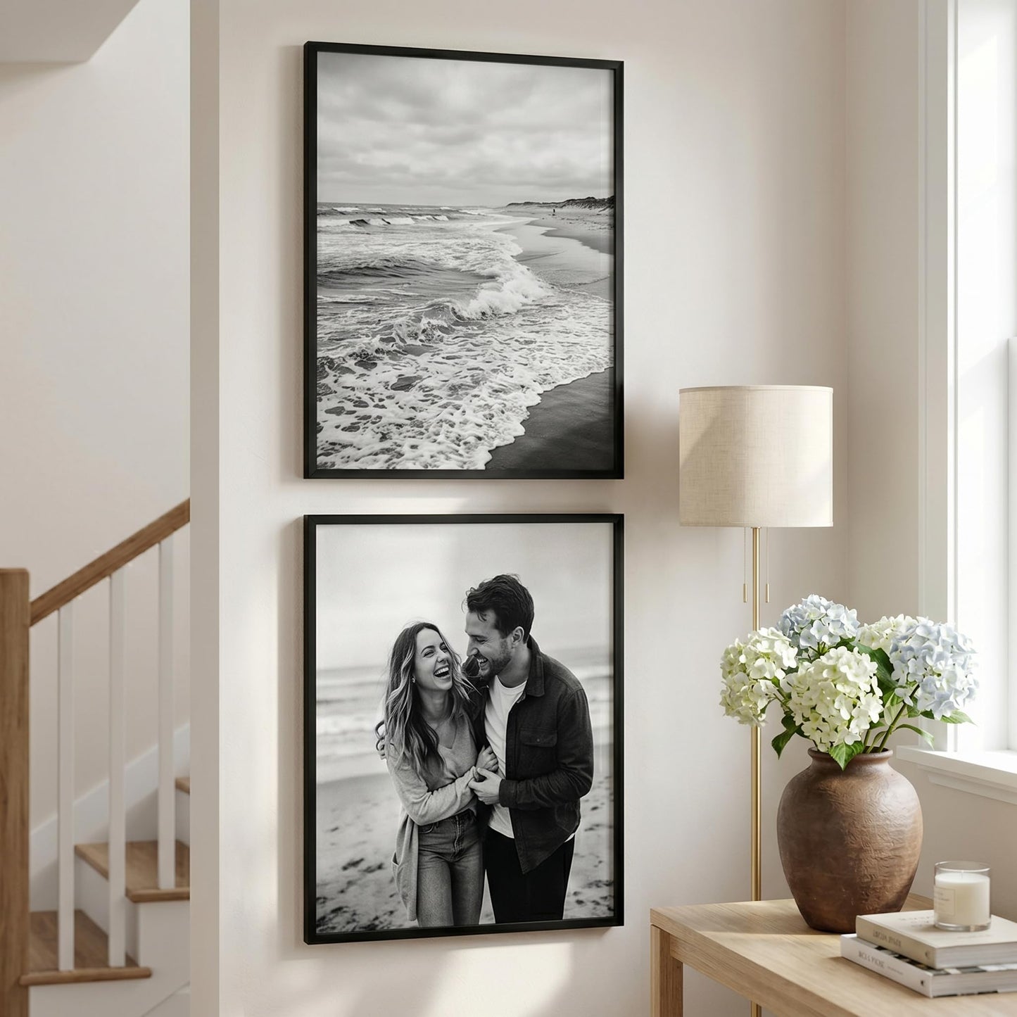 Americanflat 16x20 Picture Frame with Polished Plexiglass - Set of 2 - Streamline Collection - Thin Border Photo Frame for Wall Display - Hanging Hardware Included - Black