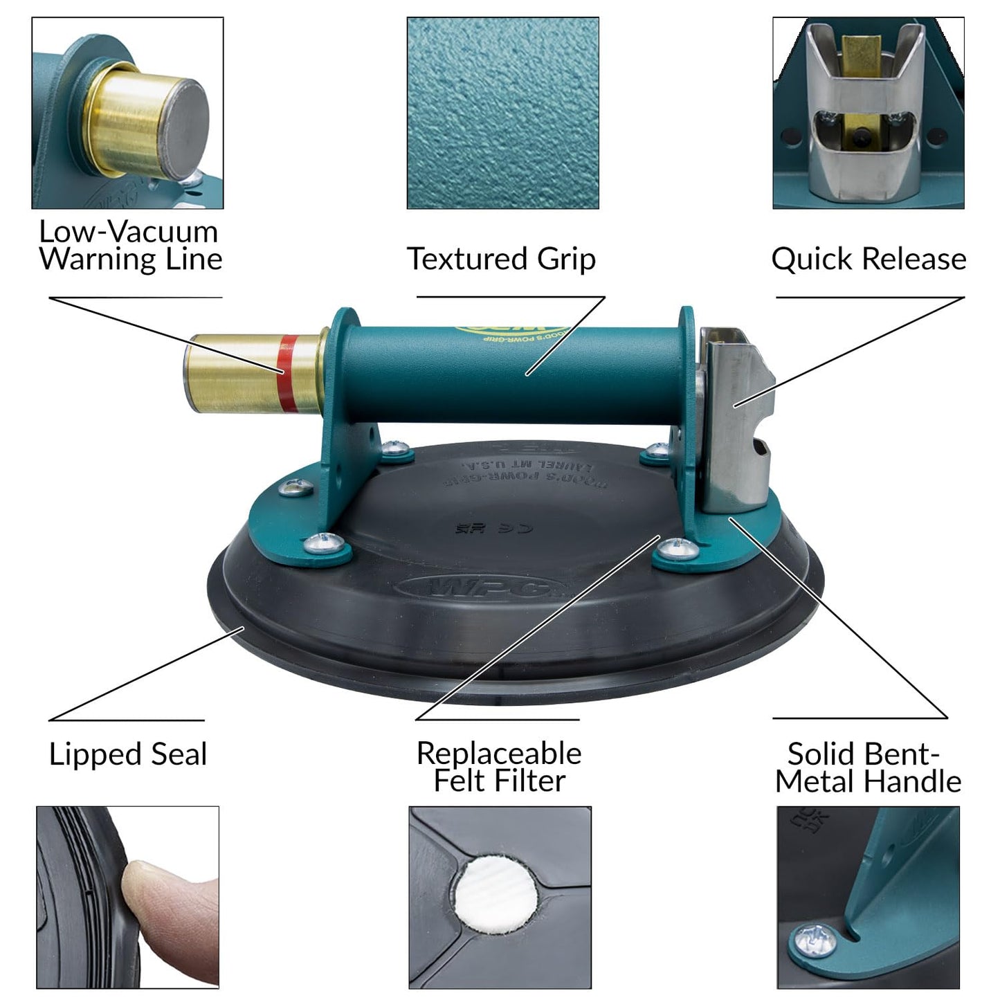 Wood's Powr-Grip 8" Suction Cup with Metal Handle and Carrying Case (N4950)