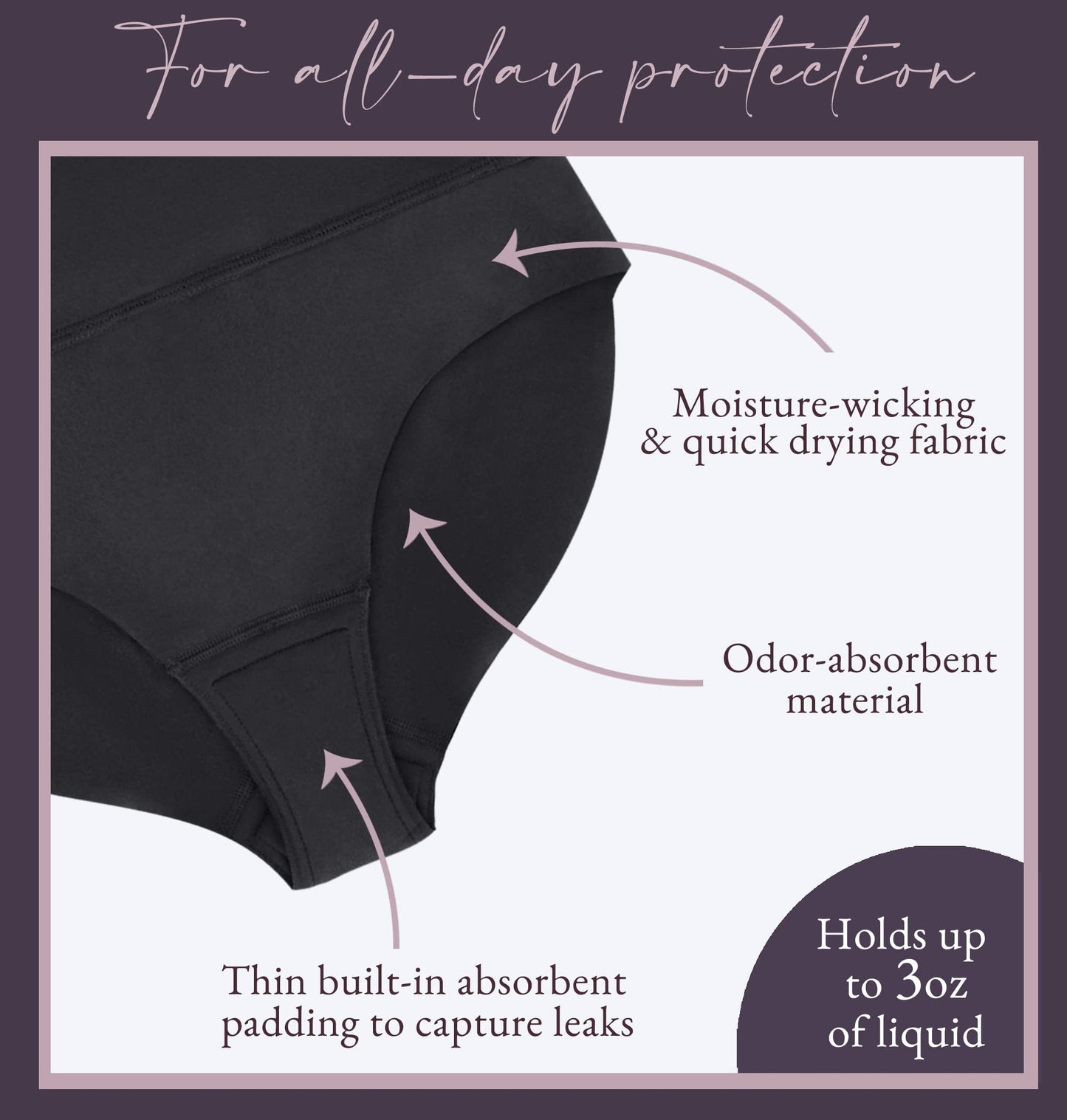LUMANA Leakproof Womens Leggings: Bladder Control Athletic Bottoms - Leggings with Pockets Designed with Built-in Bladder Leakage Pads for Women, 22" Inseam (Plum, 3X)