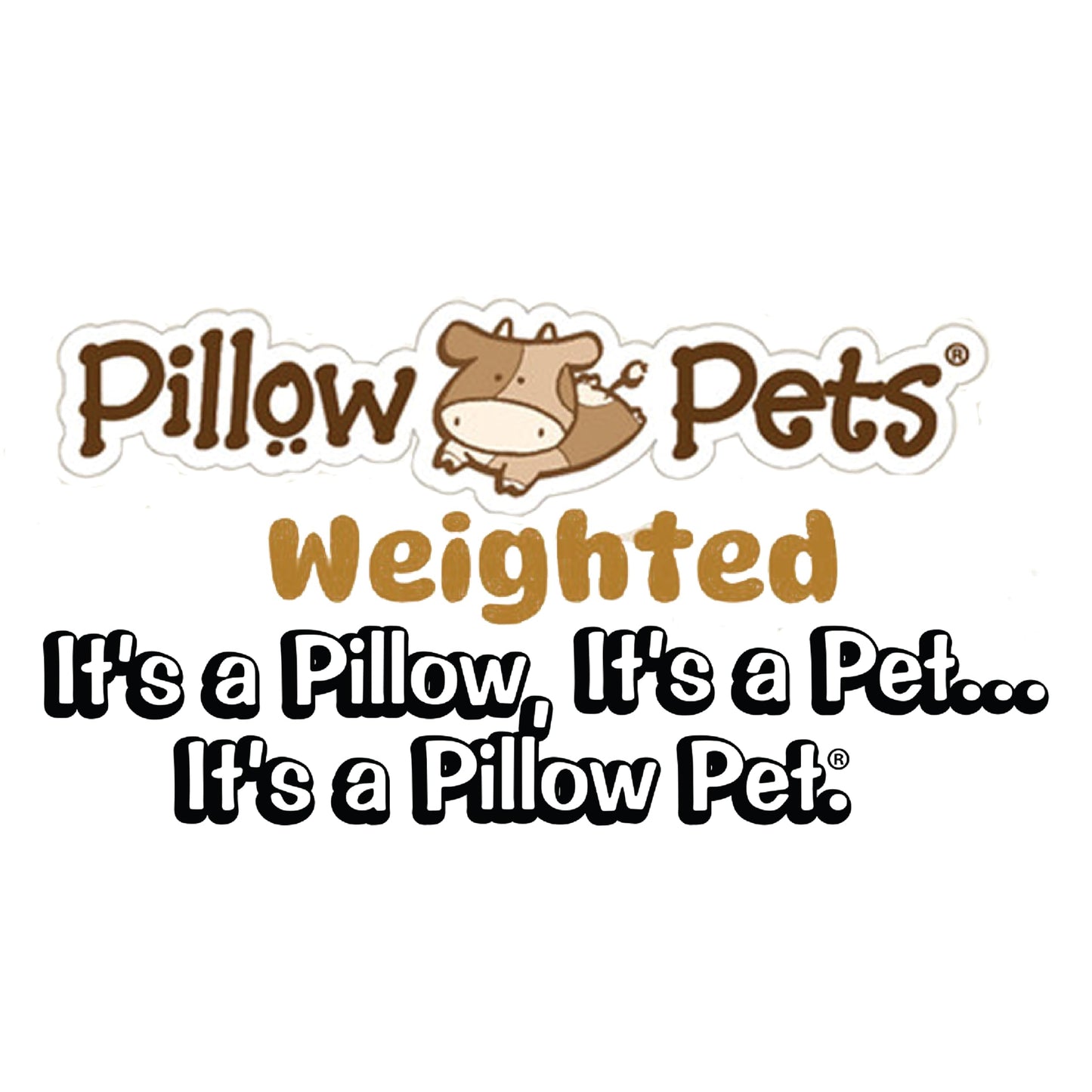 Pillow Pets Weighted Hiro Bear – 3.5 lb Sensory Plush Comfort Companion, Textured Fleece Weighted for Calming Hugs, Relaxation, and Sleep Support, Ages 3+