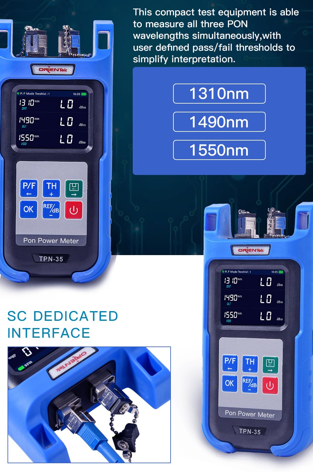 TPN-35 1310/1490/1550nm PON Power Meter, Fiber Optical Power Meter, PON Network Tester, Fiber Optic Power Meter OTDR Tester