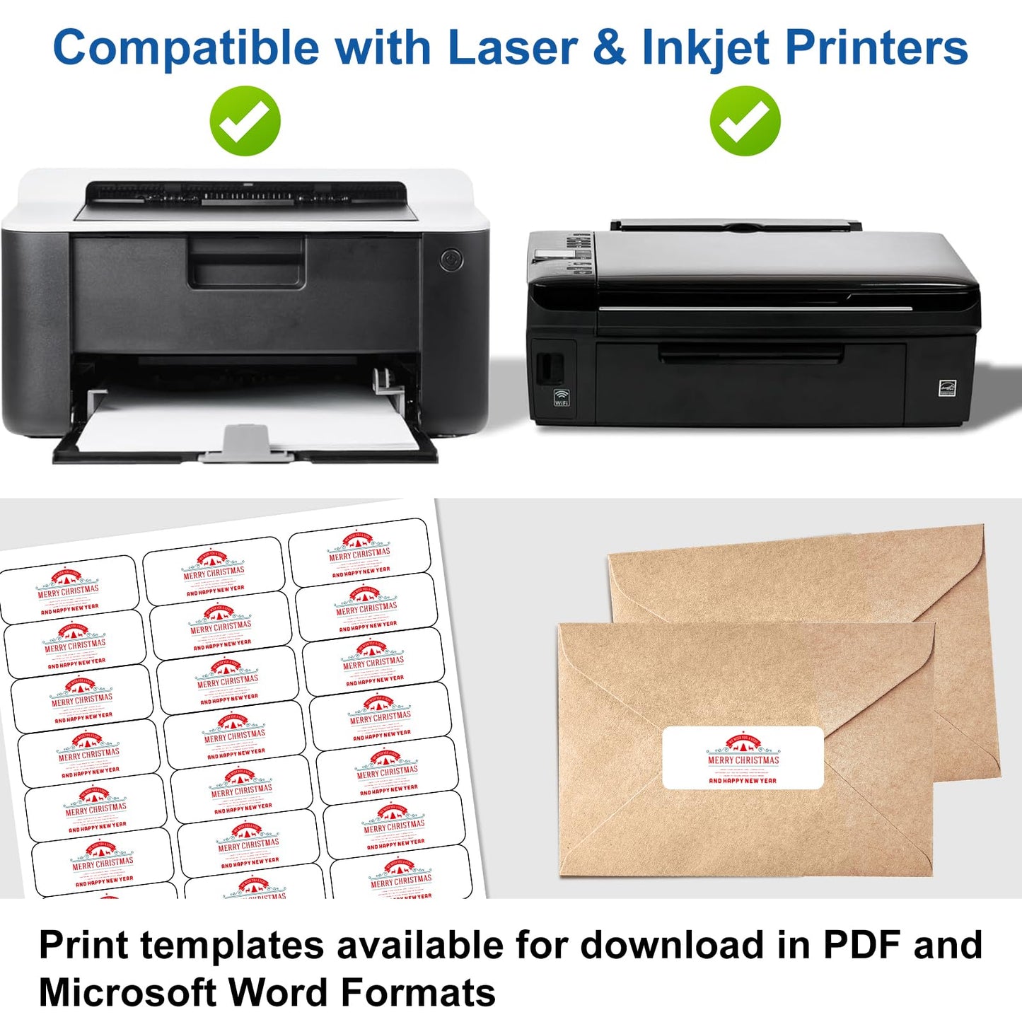 [500 Sheets] 1” X 2-5/8” Printable Address Labels 15000 Mailing Label for Envelopes 30-up Labels White, 5160 8160 Label Sheet for Laser Inkjet Printer