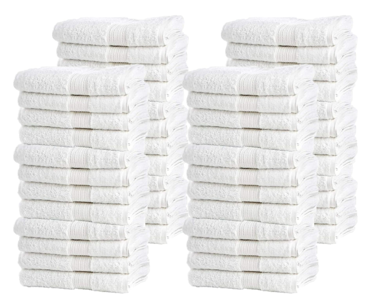 Bulk Spa White Washcloths – 48 Pack – Size 12” x 12” – Thick Loop Pile Washcloth – Absorbent and Soft 100% Ring-Spun Cotton Wash Cloth – Lint Free Face Towel – Wash Cloths Perfect for Bathroom