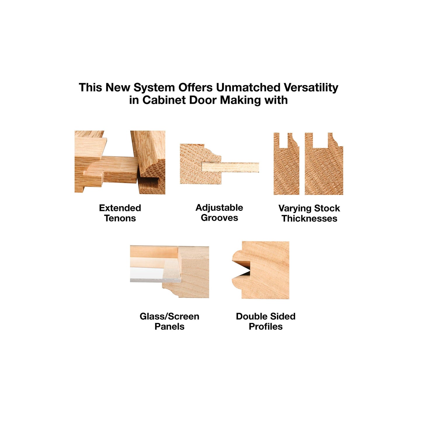 Freud Premier Adjustable Rail & Stile Bit - Ideal for Doors, Windows, Veneered Plywood, Hardwoods & Softwoods - 1-11/16" Diameter, 1/2" Shank - 99-762