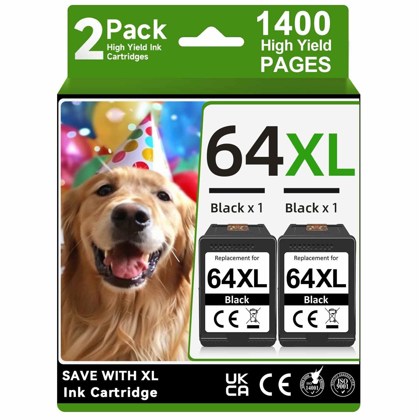 OEGGOINK 64XL Ink Cartridges Black Compatible for HP 64XL Black Ink Cartridge Compatible for HP 64 Ink Fit for Envy Photo 7855 7858 7800 7155 7120 6252 7158 7100 7164 Inspire 7955e 7950e Tango Printer