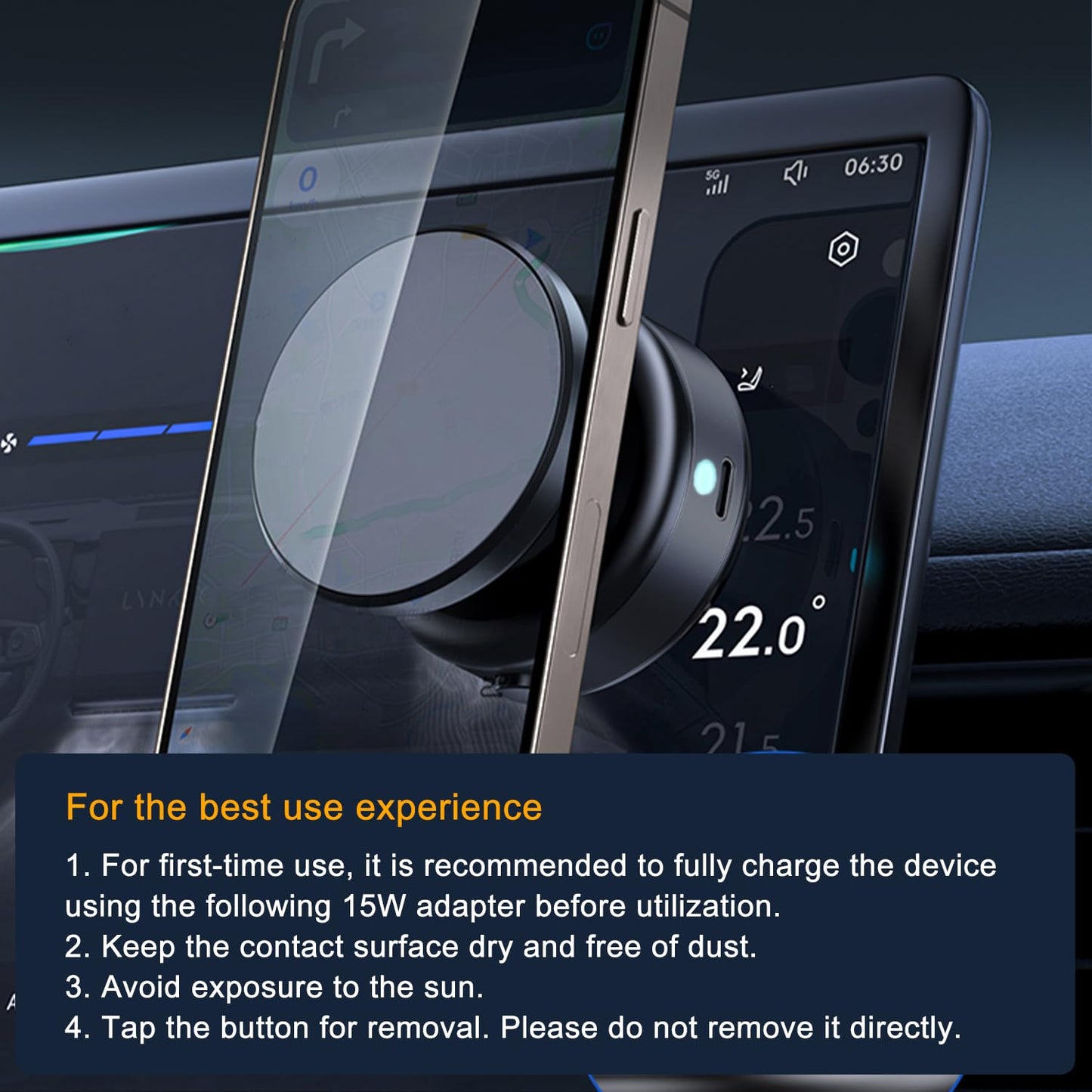 Jkoailiwi 360-degree Adjustable Electric Vacuum Magnetic Suction Cup Phone Mount, Hands-Free Magnetic Cell Phone Holder for Car/Gym/Mirror/Smooth Surface, Compatible with Magsafe iPhone, Black