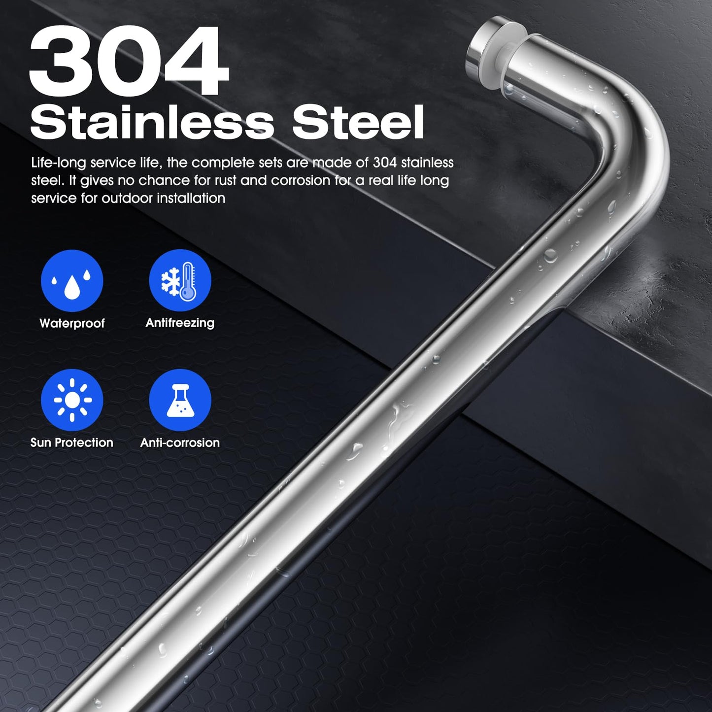 Ranbo Glass Shower Door Towel Bar 24 Inch Stainless Steel Sliding Shower Door Handle Replacement with Polished Chrome Finish for Commercial and Residential Glass Doors