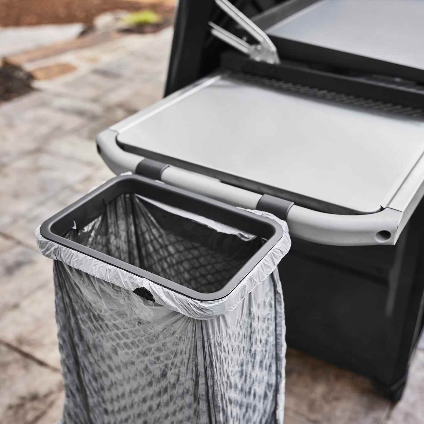 Weber Works Organizer Kit – Rail‑Mounted Grill Accessory Set with Paper Towel Holder, Garbage Bag Holder & Tool Hooks