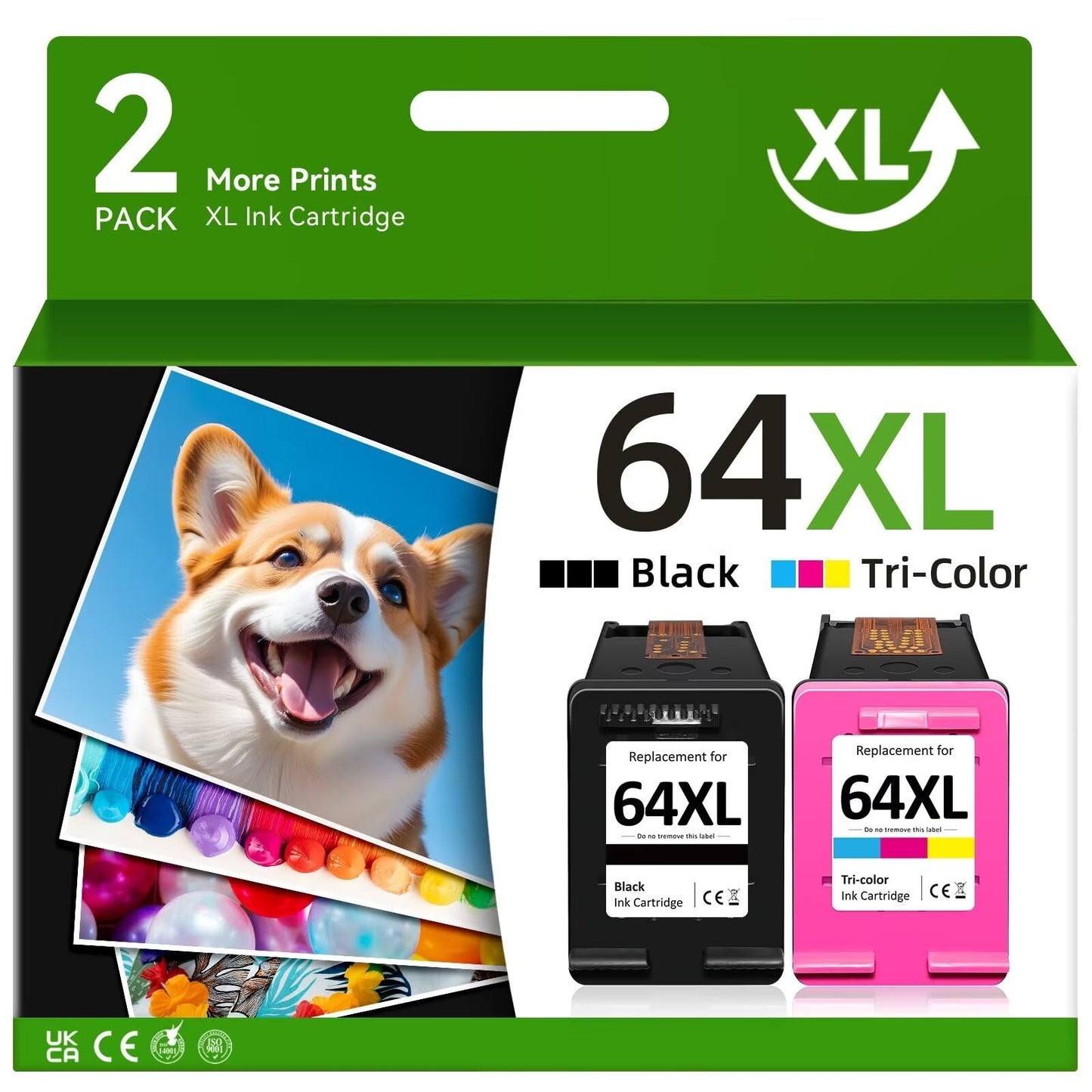 64XL Ink Cartridge for HP Ink 64 for HP 64 Cartridges Black/Color Combo Pack Fit for Envy Photo 7855 7858 7100 7155 7120 6252 7800 7158 Envy Inspire 7950e 7955e Tango Series Printer