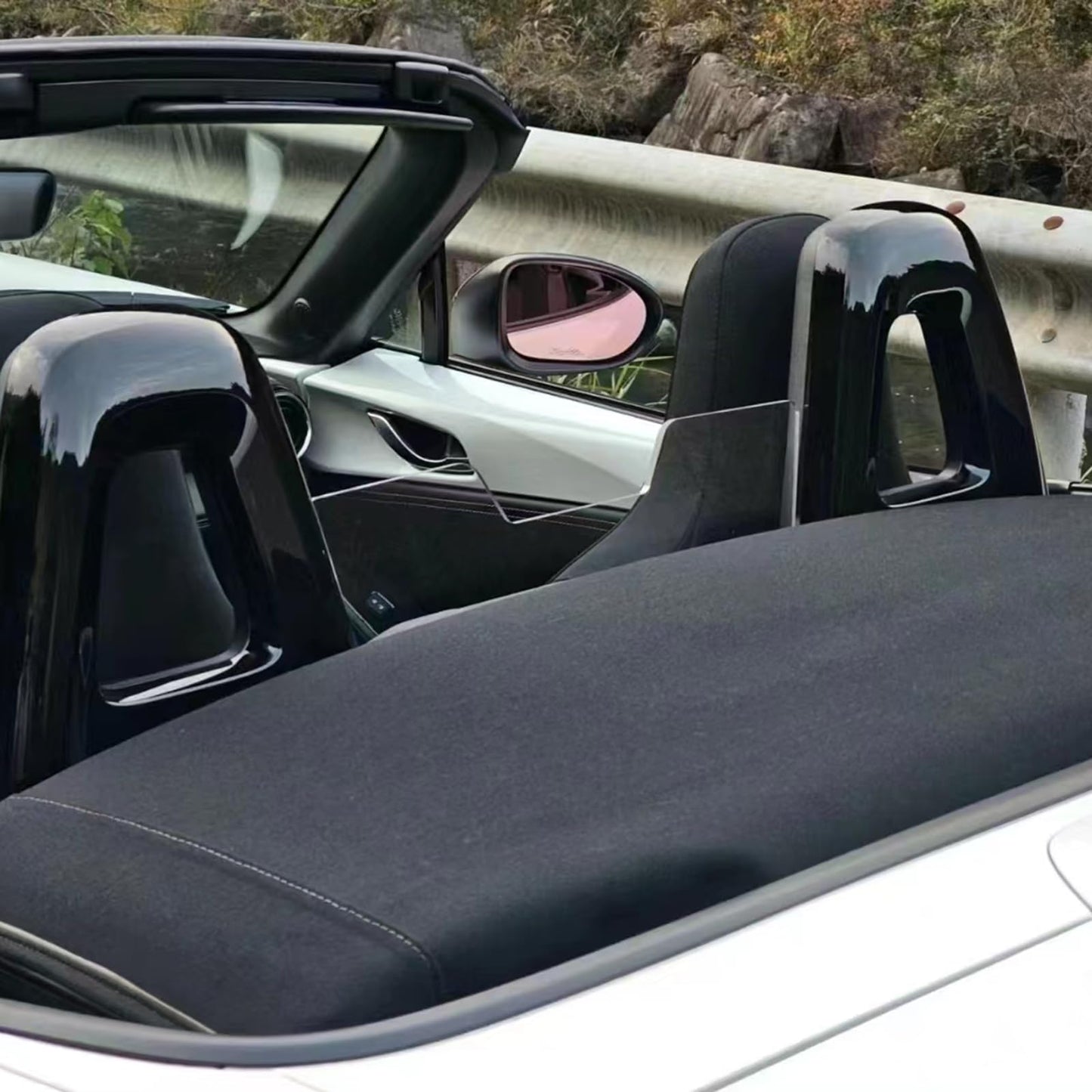 Jovfce Wind Deflector for MX-5 Miata ND Soft Top 2015-2025, No-Drill Tool-Free Installation, Reduces Wind Noise