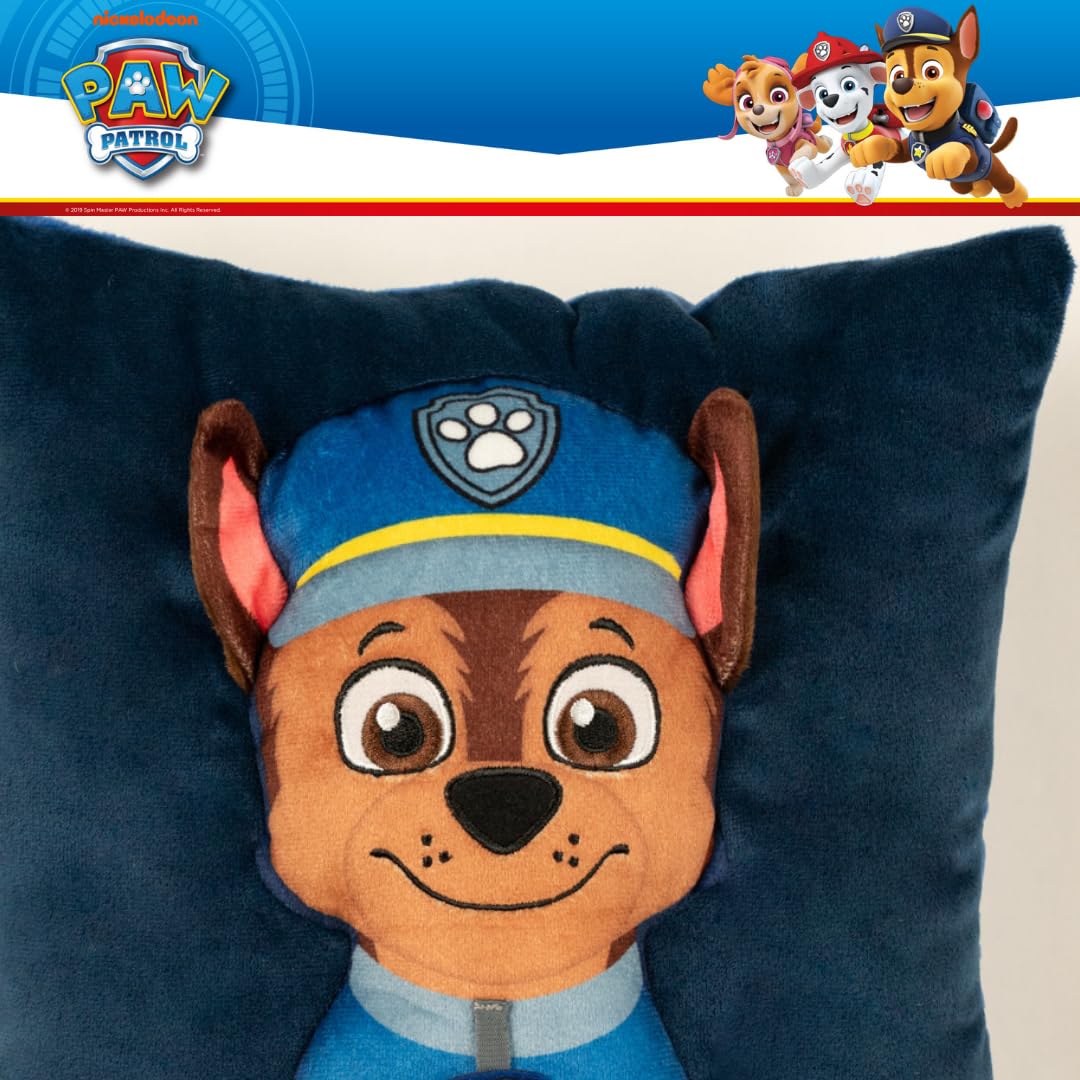 Franco Kids Super Plush Cozy (100% Officially Licensed Product) Snuggle Pillow, 11 in x 13 in, Paw Patrol-Chase
