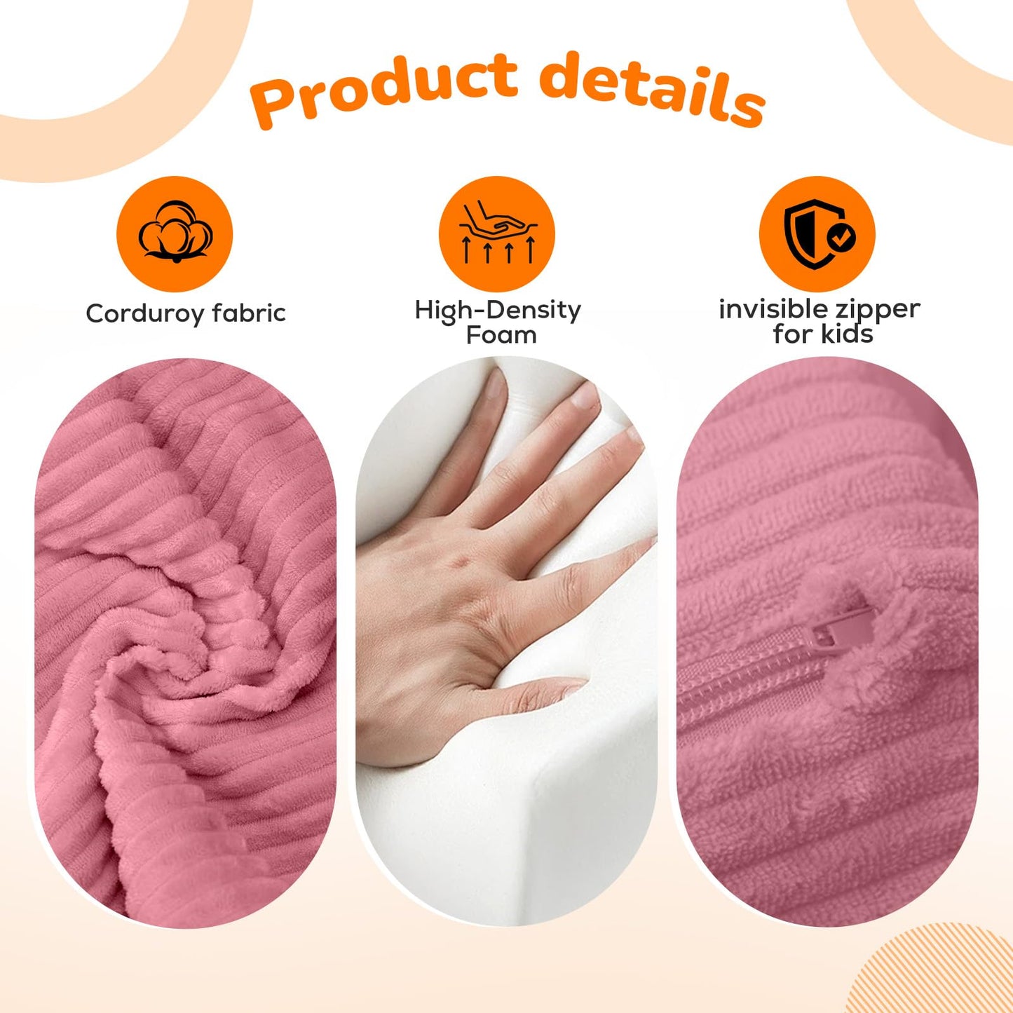 MeMoreCool Corduroy Pink Kids Chair, 2-in-1 Kids Couch Fold Out to Recliner for Girls, Comfy Foam Sofa for Ages 3+ with Washable Cover for Playroom and Bedroom