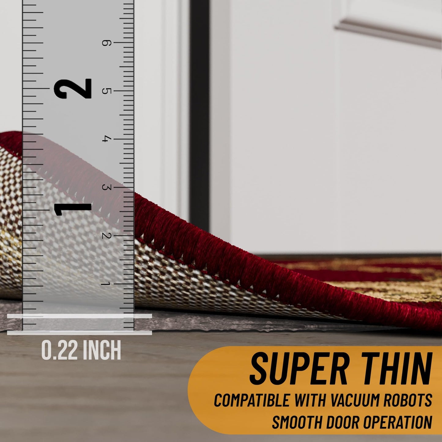 Ottomanson 3' x 12' Non-Slip Rug Pad Gripper 1/4 Inch Thick Dual Surface Felt + Rubber Gripper - Safe for All Floors, Brown