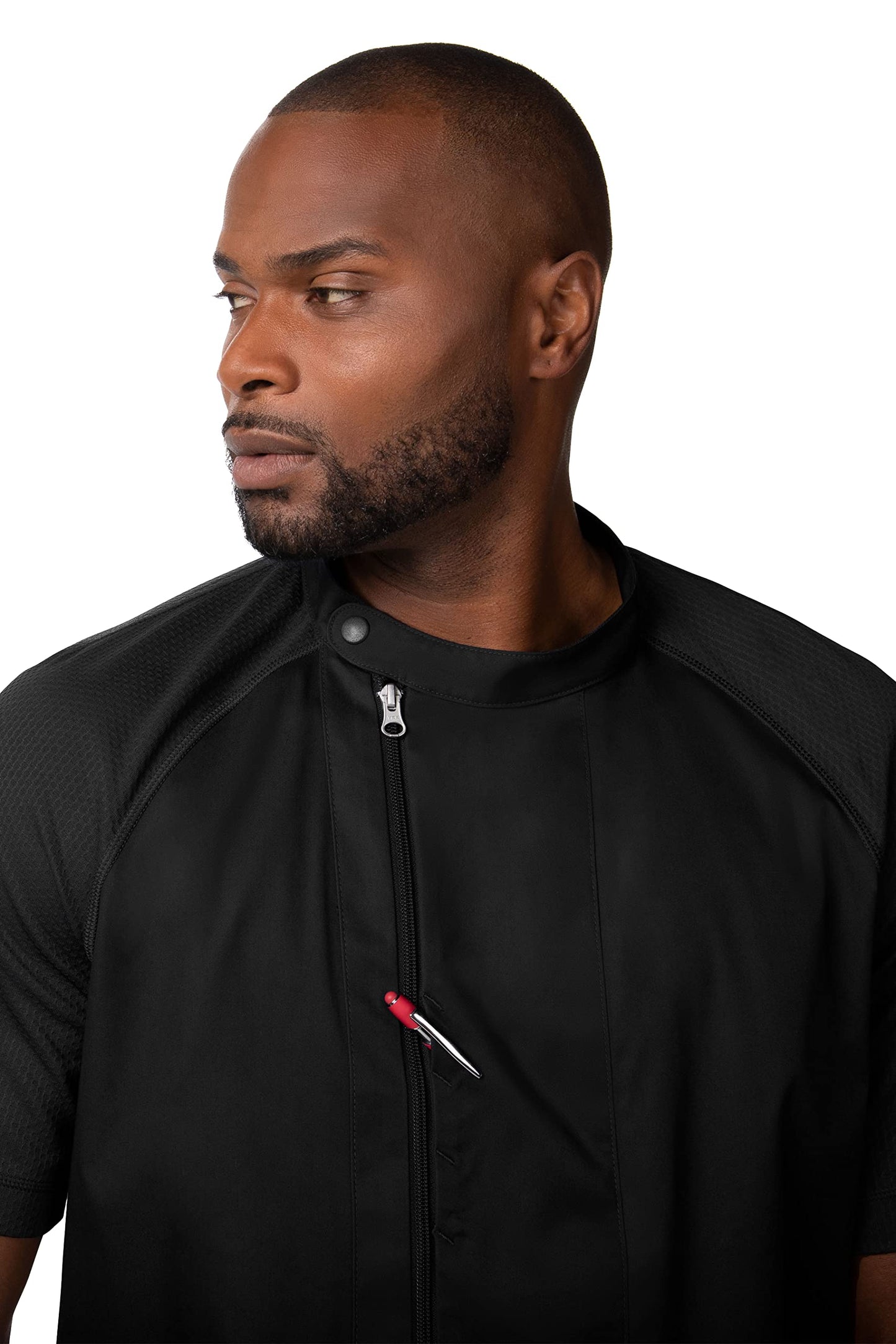 Chef Works Men's Varkala Chef Coat, Black, Medium