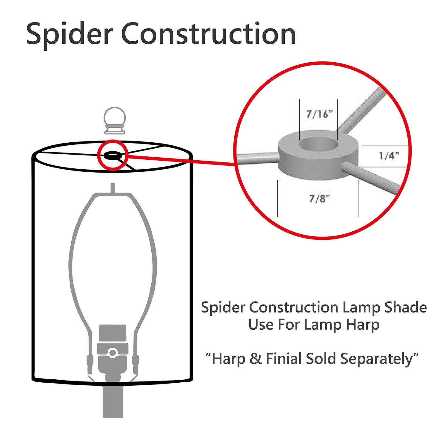 Aspen Creative 38004 Traditional Handsewn Bell Shaped Collapsible Spider Construction Lamp Shade in Cream, 8" Top x 17" Bottom x 13" Slant, Set of 1