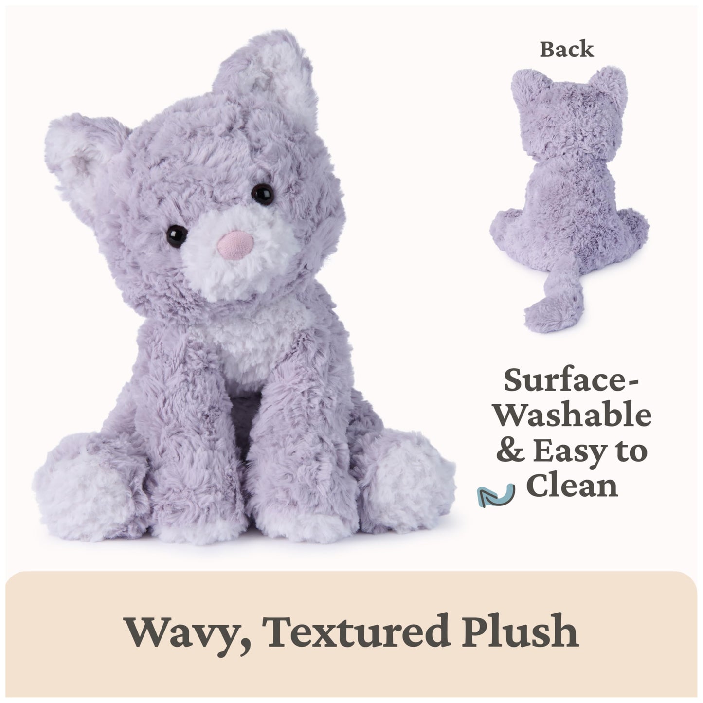 GUND Cozys Collection Kitten Plush, Cat Stuffed Animal for Ages 0 and Up, Purple, 10"