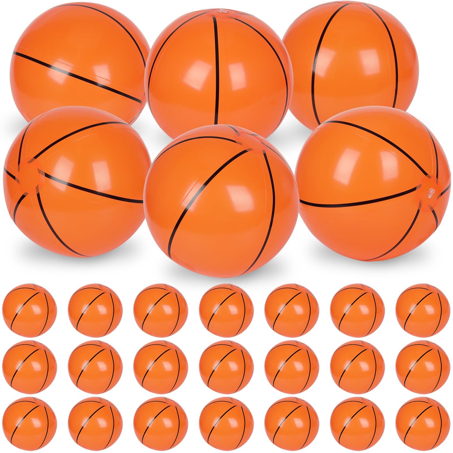Mototo 30 Pack Basketball Inflatable Beach Balls 16 Inch Blow up Basketball Inflatable Balls Bulk for Summer Pool Party Sports Themed Events Beach Games Birthday Party Decorations