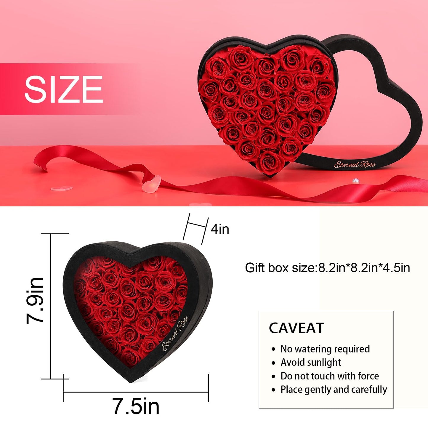 Agrul Mothers Day Roses Gifts for Mom,Forever Preserved Flowers Roses in a Heart Shape Box, for Wife Women Mom Grandma from Daughter,Fresh Flowers for Delivery/28Pcs Red