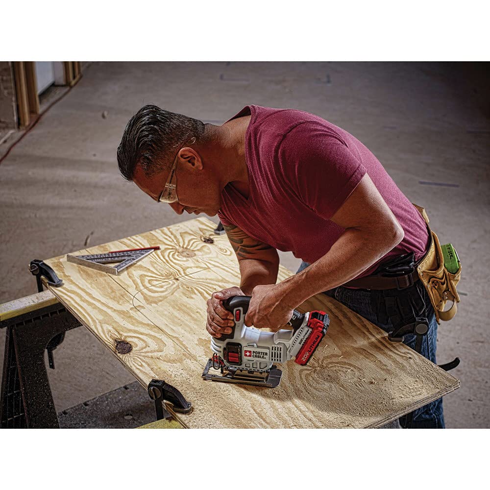 PORTER-CABLE 20V MAX Cordless Jigsaw, up to 2,500 SPM, Bare Tool Only (PCC650B)