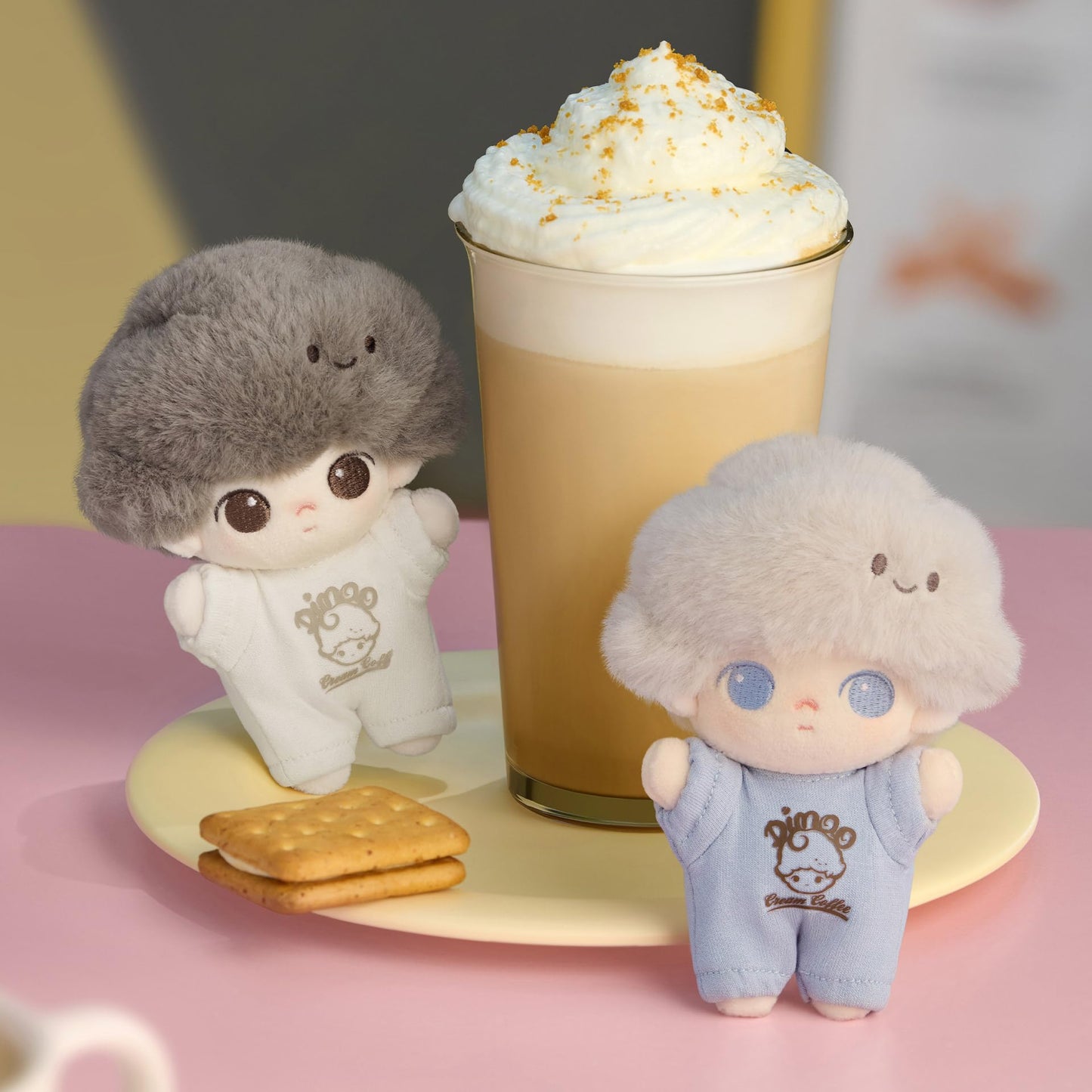 POP MART DIMOO Crush on Coffee Series-Soft-faced Plush Keychain Blind Box, Random Design Action Figures Collectible Toys Home Decorations, Single Box