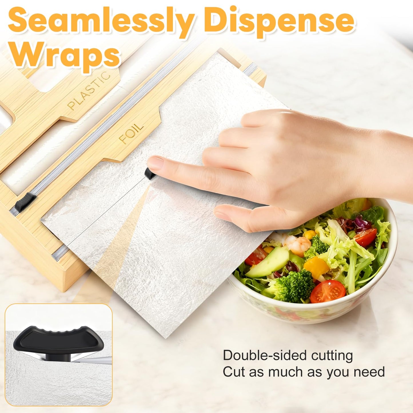 BSHSPX Magnetic Storage Bag Organizer 6 In 1 Ziplock Bag Organizer for Fridge and Drawer, Foil and Plastic Wrap Organizers with Cutter, Food Storage Bags Organizers for Gallon Quart Sandwich Snack