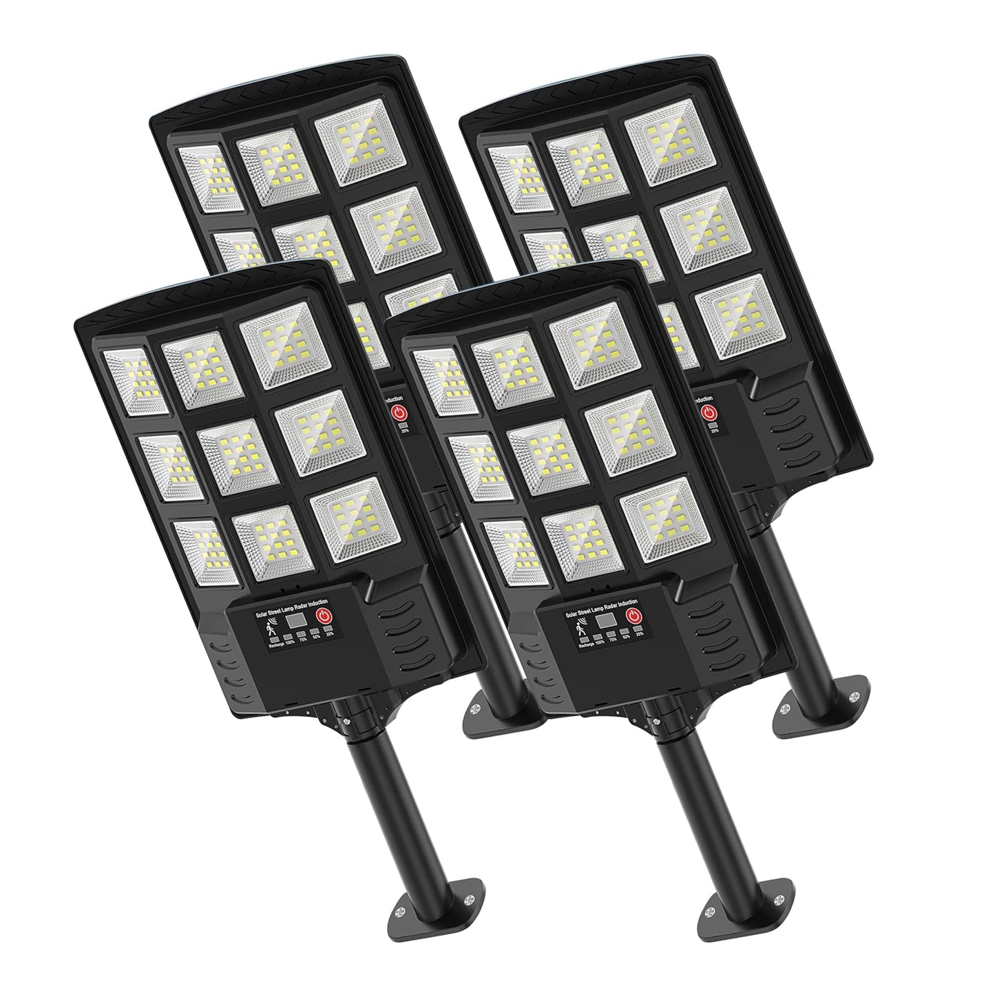 Solar Street Lights Outdoor Waterproof,6500K Solar Lights Outdoor 12000LM LED Solar Flood Light, 320 Wide Angle with Motion Sensor and Remote Control for Yard,Fence,Parking lot,Garage,Yard (4 Pack)