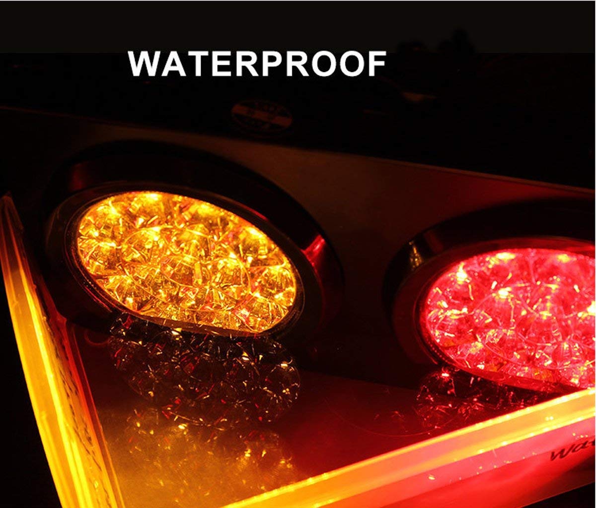 auovo LED Truck/Trailer Tail Lights with Iron Bracket Base - Waterproof DC12-24V 48-LED Tail Light Bar for Turn/Signal/Running Lamps Fits any Truck/RV/Camper/Trailer etc(2 PCS)