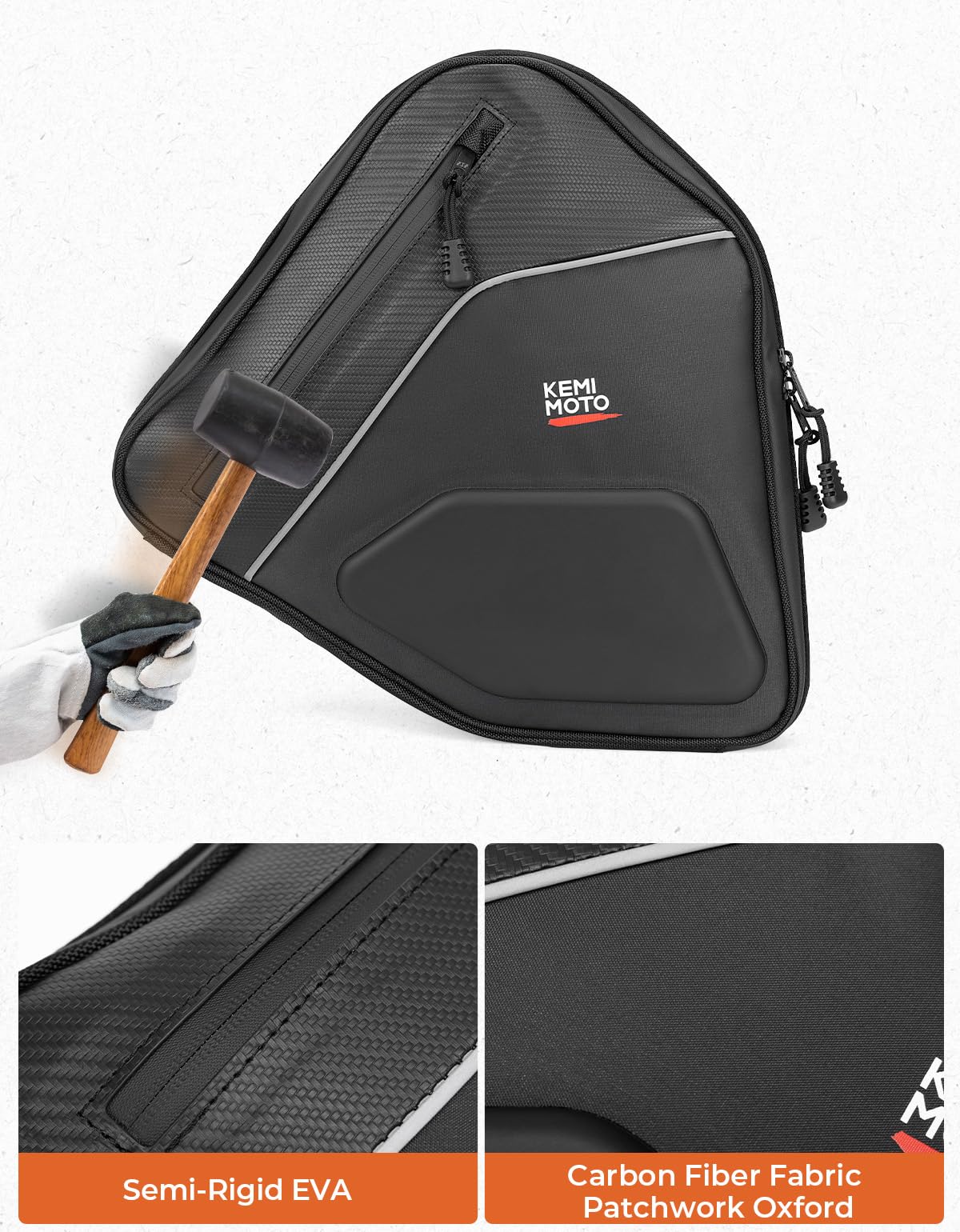 KEMIMOTO Door Bags EVA Water-resistant Door Storage with Padding Compatible with 2017-2025 Can-Am Maverick Sport with Stock Doors/Maverick Trail Equiped with the Sport Half Doors