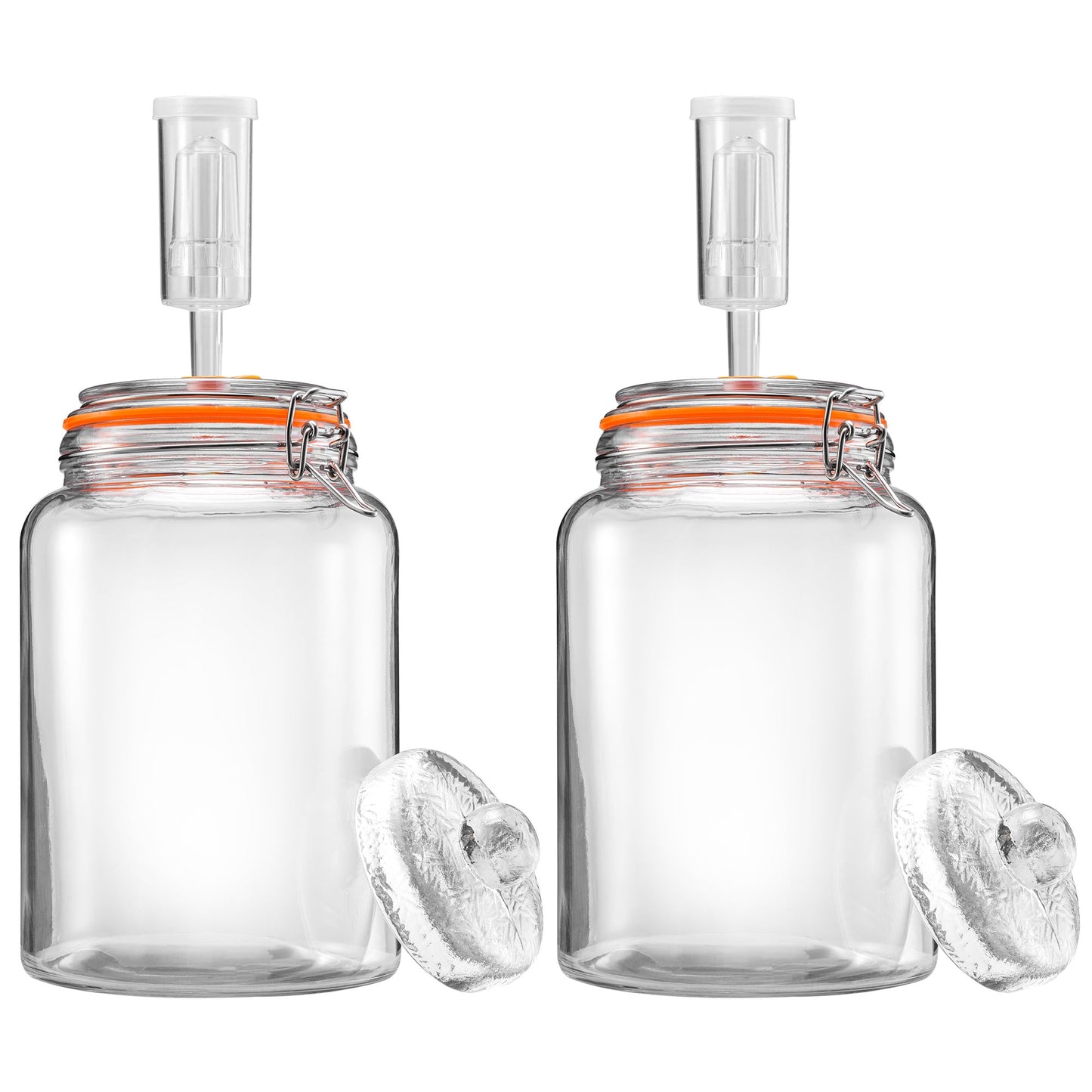 YARWELL 1 Gallon Fermentation Jars with Weights & Airlocks, Fermenting Kit for Sauerkraut, Kimchi, Kombucha and Pickles, 2 Pack