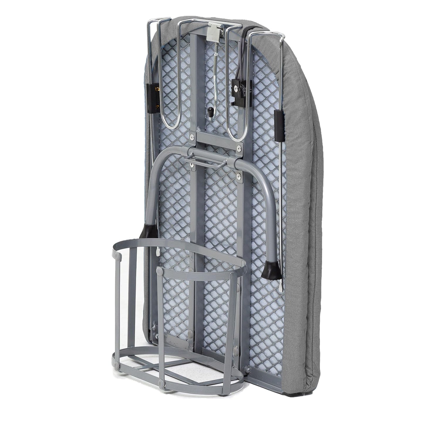 Small Ironing Board with Iron Holder, RAINHOL Countertop Mini Ironing Board Tabletop with Non-Slip Feet, Travel Foldable Iron Table for Small Space, Grey