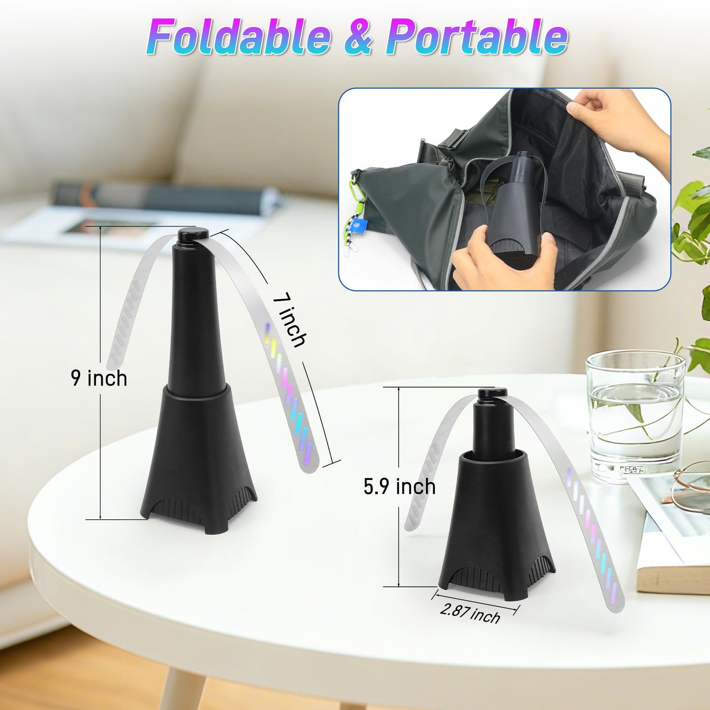 LETKEYS 6 Packs Food Fans for Tables, AA Battery Powered, Portable Table Fans with Holographic Blades and Hook, Table Food Spinner Quiet for Picnic Home Party BBQ, Black