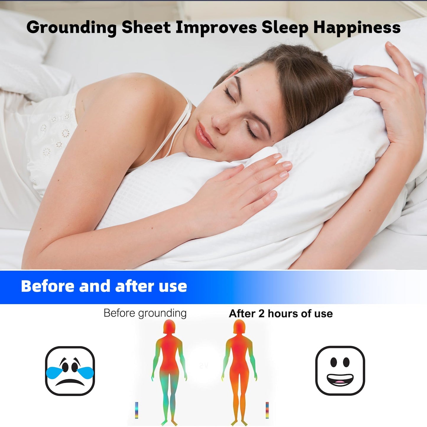 Jessrydo Grounding Sheets King Size 90% Organic Cotton + 10% Pure Silver 16" Deep Pocket Fitted Sheet King Earth Connecting Grounded Bed Sheet for Improved Sleep & Wellness (Gray, King)