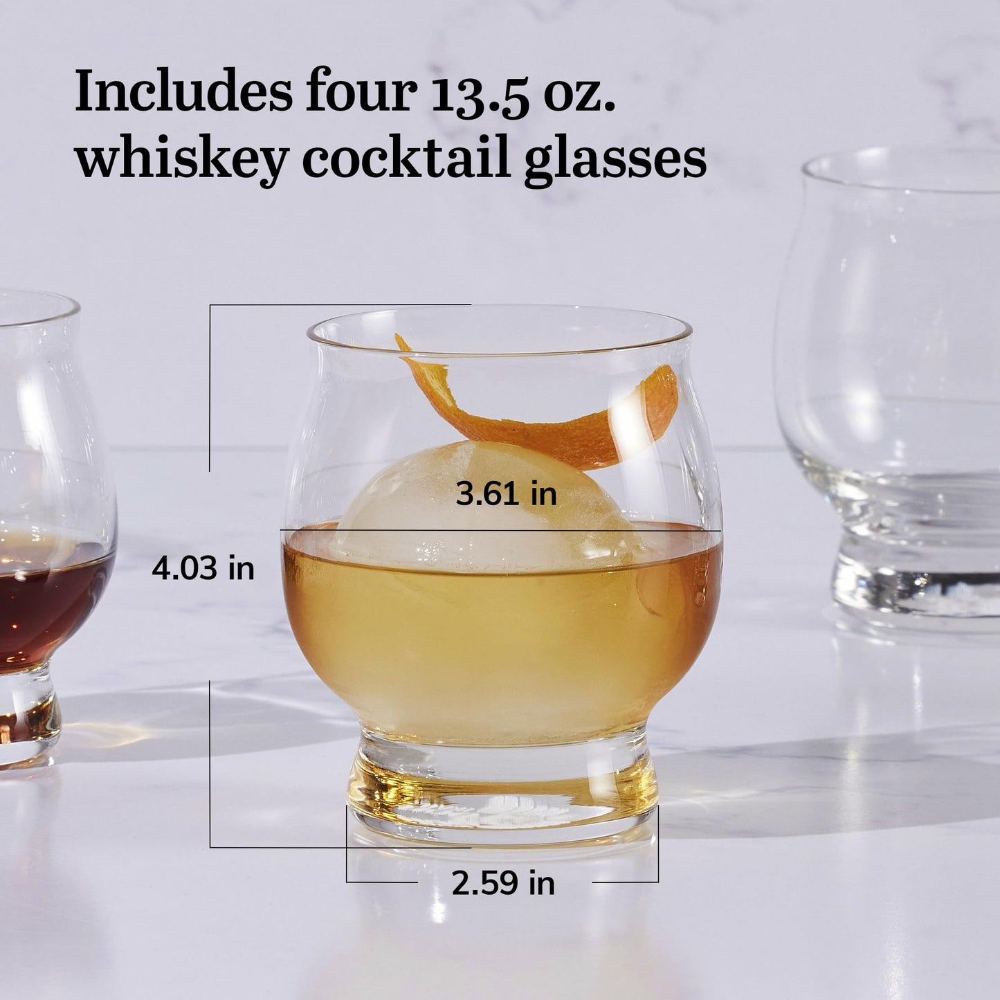 Libbey Signature Whiskey Bourbon Glasses Set of 4, Kentucky Bourbon Trail Whiskey Bar Cocktail Glasses, Tasting Whiskey Glasses for Men