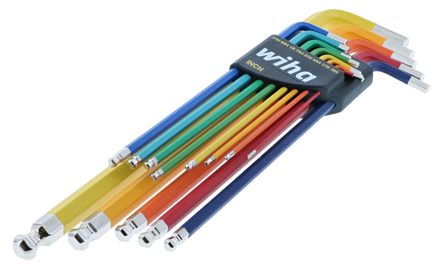 Wiha 13 Piece Ball End Color Coded Hex L-Key Set - Inch
