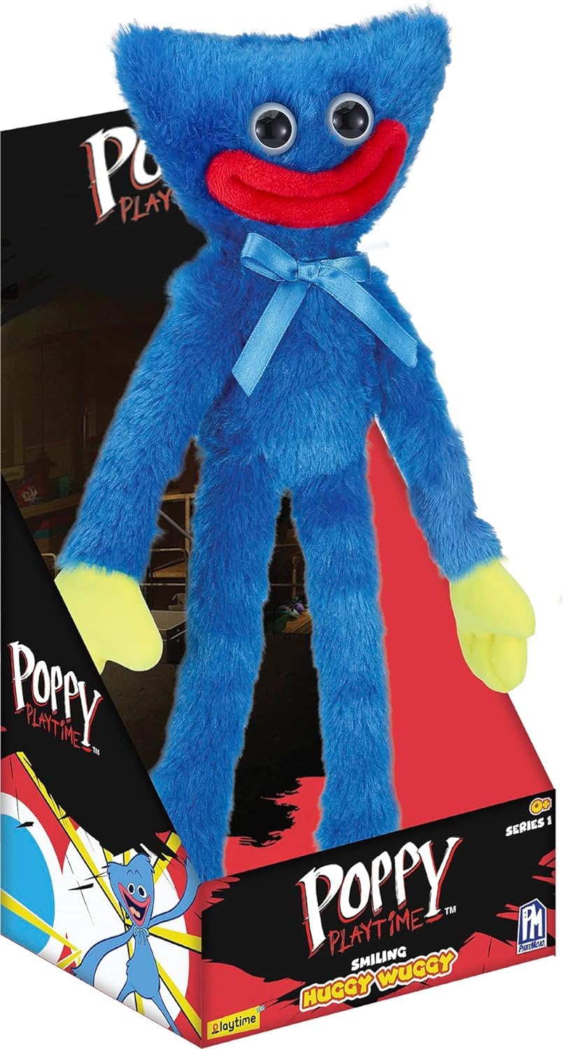 Huggy WUGGY Anime Plush Toy - 36 cm - Hand Puppet with Tight Limbs - Turns His Face Jovia Into Frightening Faces with Pointed Teeth - Interactive Toy for Children - Age 4+