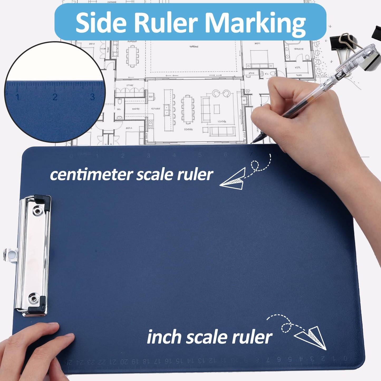 Principal Lines 16 Pack Plastic Clipboards with Low Profile Clip, Hanging Clipboards Bulk, Clip Boards 8.5x11 Holds 100 Sheets, A4 Letter Size Clipboard for Teacher, Students, Kids, School & Office