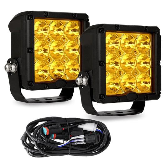 BIGLION.X Amber LED Driving Light, 180W 20400LM Spot Light Led Lights Offroad Lighting Yellow LED Offroad Lights for Tractor Engineer Truck, 12/24V (5INCH)