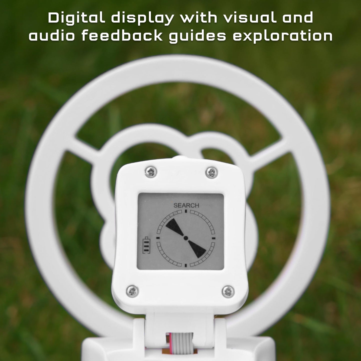 The Thames & Kosmos Metal Detector Essential STEM Tool for Kids | Detects Metal 6” Deep, Lightweight & Ergonomic Design w/Adjustable Arm Length | LCD Screen w/Audio Feedback, Accurate Explorations