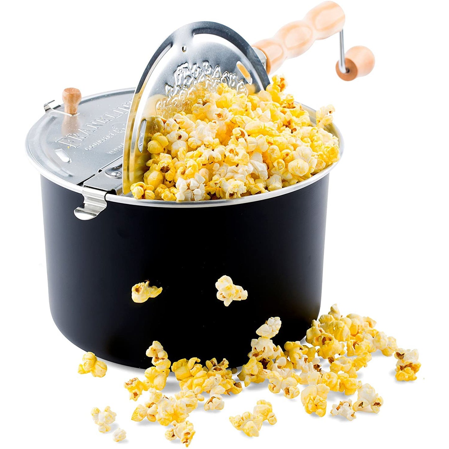 Franklin's Gourmet Popcorn Popper - 6 Quarts Original Stovepop Popcorn Maker - Delicious & Healthy Movie Theater Popcorn - Homemade Popcorn Machine Just Like the Movies