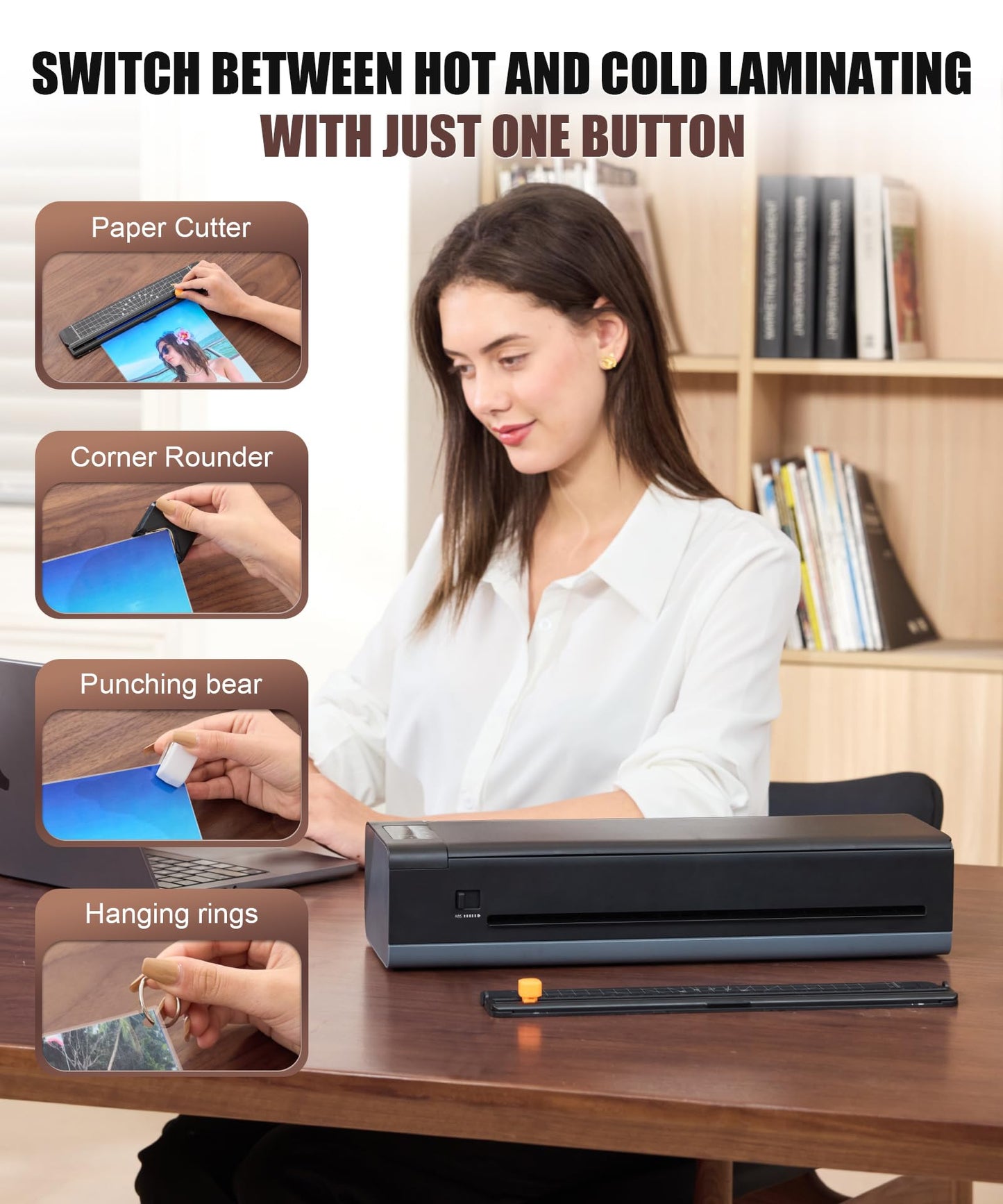 13 Inch Laminator Machine, A-3 9-in-1 Thermal Laminator with Sheets for Hot & Cold Laminating Machine