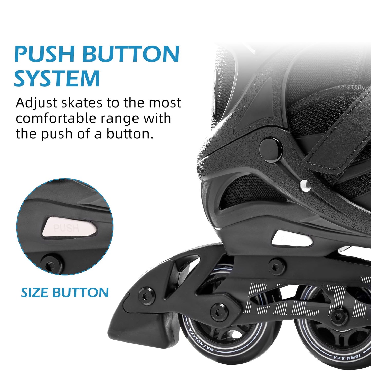 METROLLER Women Inline Skates Men Skates for Adult Female Male Adjustable Inline Skates for Teens Boys and Girls.