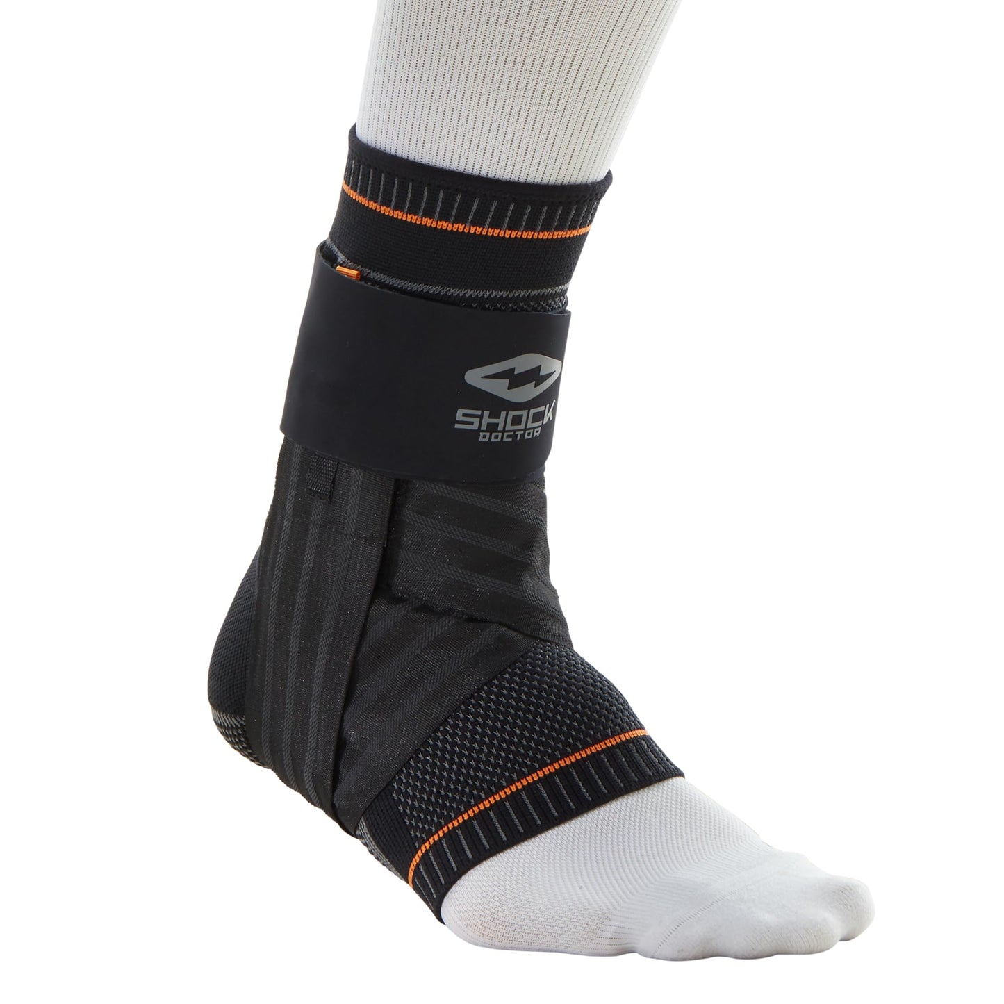 Shock Doctor Ultra Knit Ankle Brace W/Figure 6 Strap & Stays Black, Large