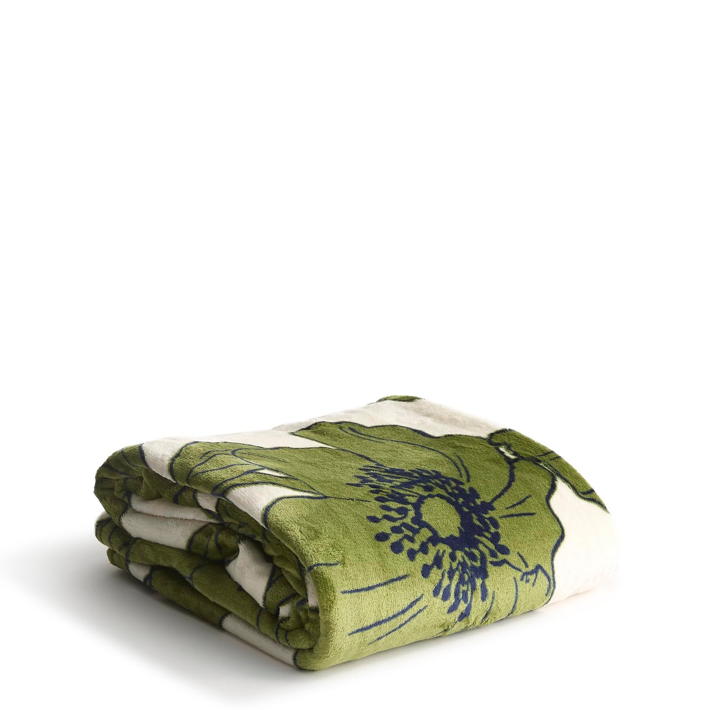 Vera Bradley Women's Fleece Plush Throw Blanket, Scattered Anemones Seedpearl, One Size