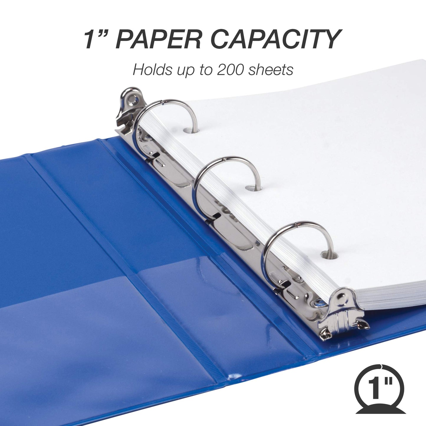 Samsill Economy 1 Inch Mini 3 Ring Binder, Round Ring Binder, Holds 5.5 x 8.5 Inch Documents, Customizable Cover, 1" View, 6-Pack, Assorted Fashion