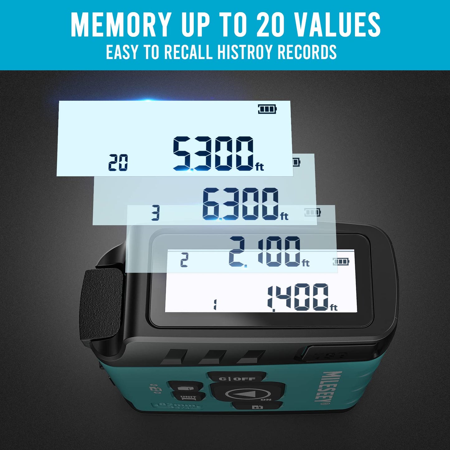 3-in-1 Digital Tape Measure, MiLESEEY Laser Tape Measure with Phone App, Real Time Digital Screen, Rechargeable Laser Measurement Tool