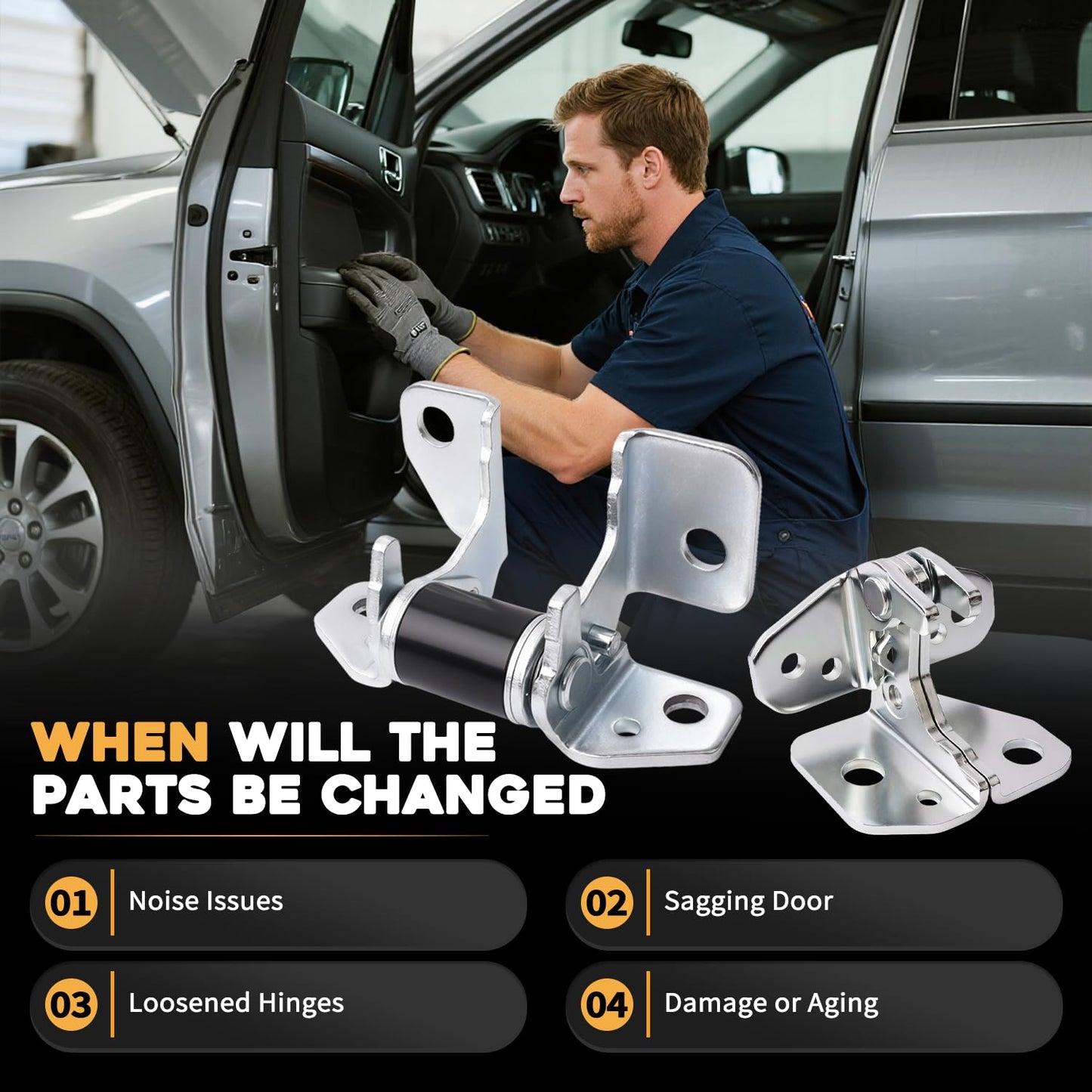 Driver Side Front Door Hinges Fit for Jeep Grand Cherokee 2013-2023 Fit for Dodge Charger Durango 2013-2023 Upper and Lower Replaces 55113665AI 55113661AC