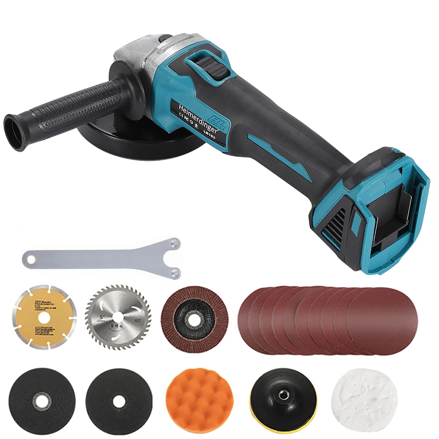 Cordless Angle Grinder for Makita 18V Battery(Not Included),4-1/2-Inch High-Power Angle Grinder for Metal,Tile Cutting and Grinding